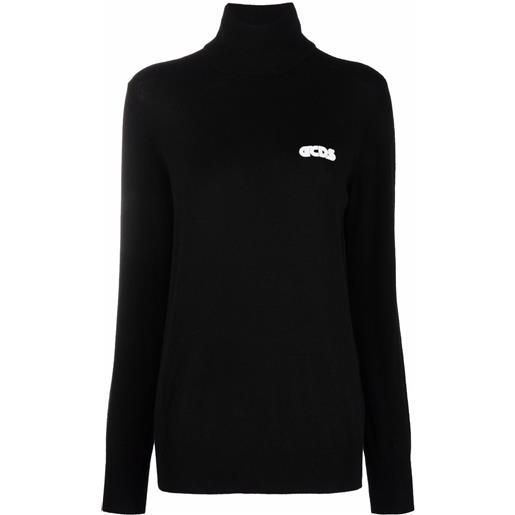 GCDS top a collo alto con logo - nero