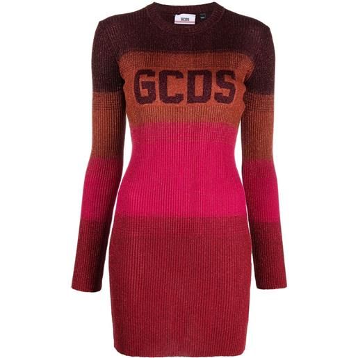 GCDS abito corto a righe - rosso