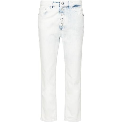 DONDUP jeans crop a vita media - blu