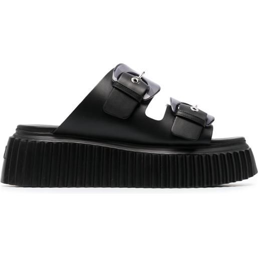 AGL slippers agatha con doppia fibbia - nero