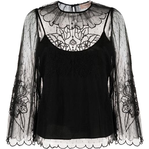 TWINSET blusa a strati - nero
