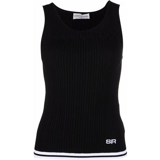 Sonia Rykiel canotta con ricamo - nero