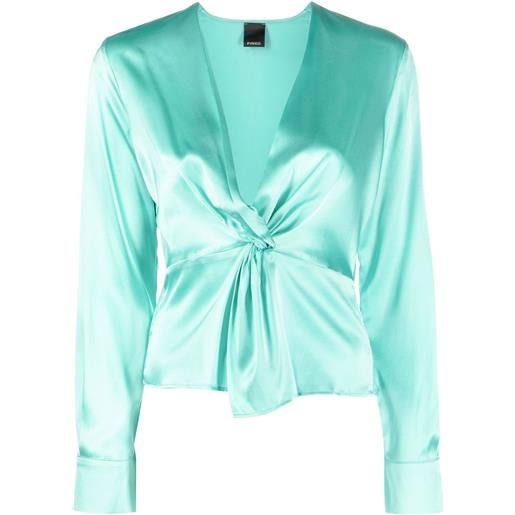 PINKO blusa con design a incrocio - verde