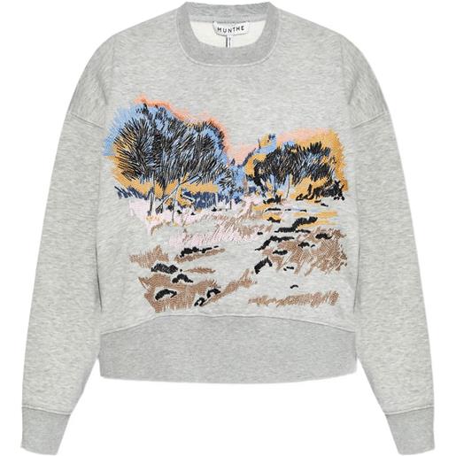 MUNTHE felpa con ricamo - grigio