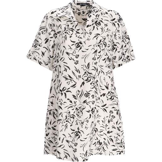 Karl Lagerfeld abito corto con stampa a fiori - bianco