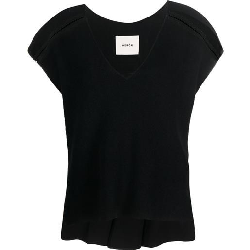 AERON top con scollo a v - nero