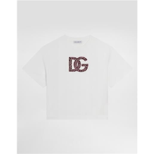 Dolce & Gabbana t-shirt manica corta in jersey con logo dg