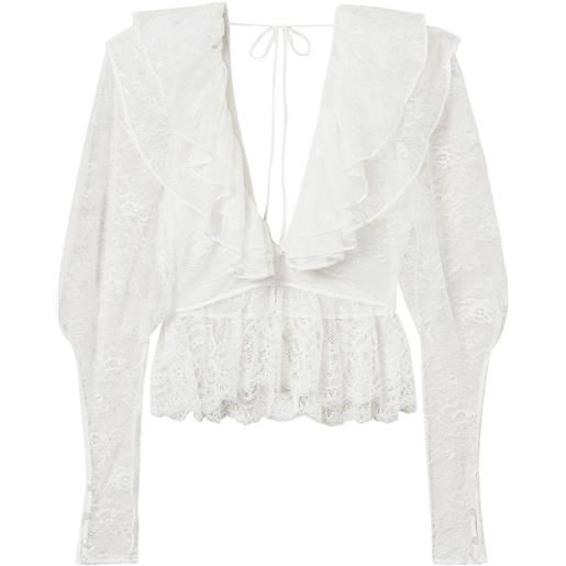 TWINSET blusa con motivo intrecciato - 00282 white snow