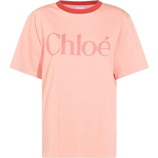 Chloé t-shirt con logo - rosa