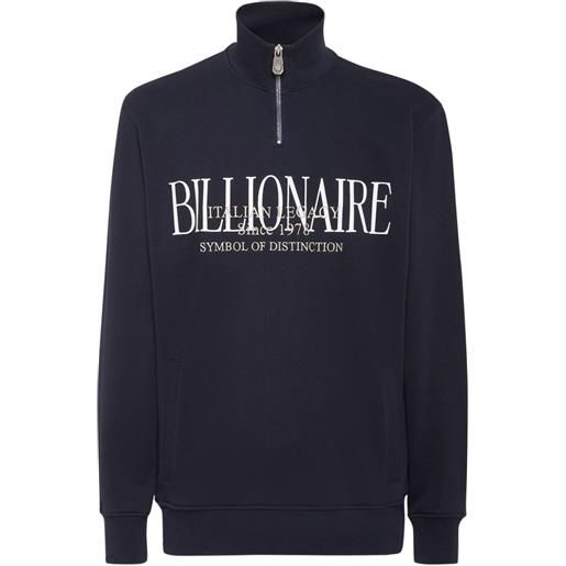 Billionaire felpa con logo ricamato - blu