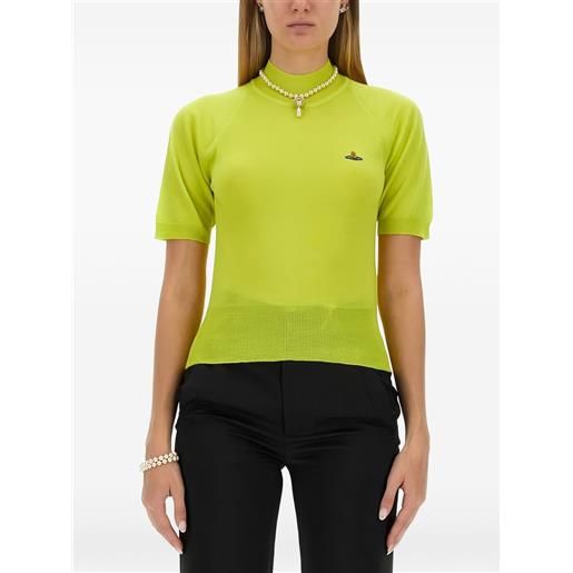 Vivienne Westwood polo con ricamo orb - verde