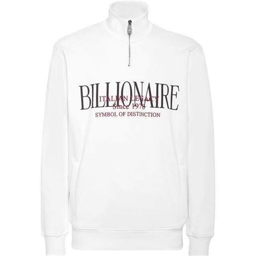 Billionaire felpa con stampa logo - bianco