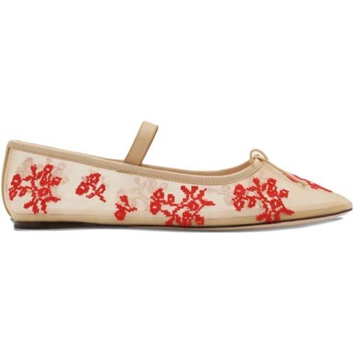Loeffler Randall ballerine leonie con ricamo - toni neutri