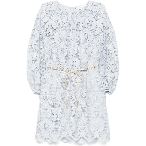 ZIMMERMANN abito corto con dettagli in pizzo - blu