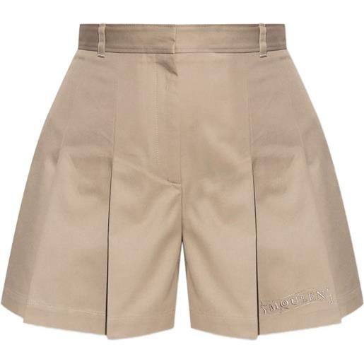 Alexander McQueen bermuda con pieghe - toni neutri