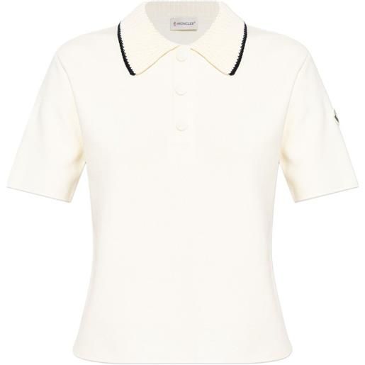 Moncler polo con righe a contrasto - toni neutri