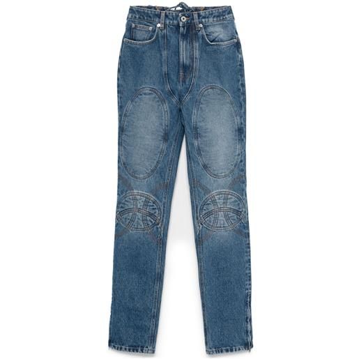 Jean Paul Gaultier jeans con lacci - blu