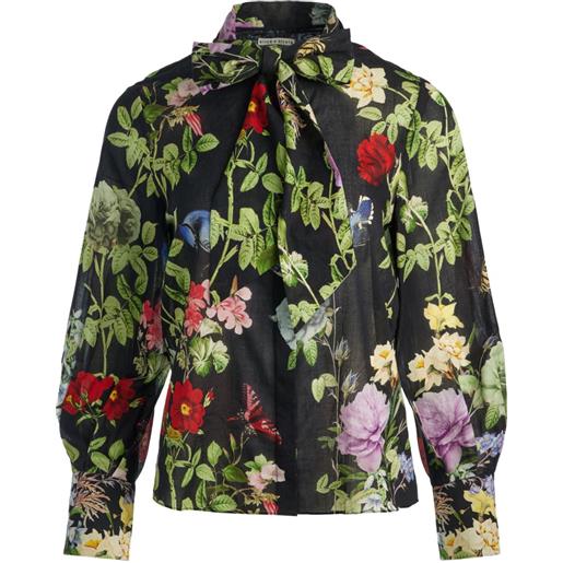 alice + olivia camicia lloyd a fiori - nero