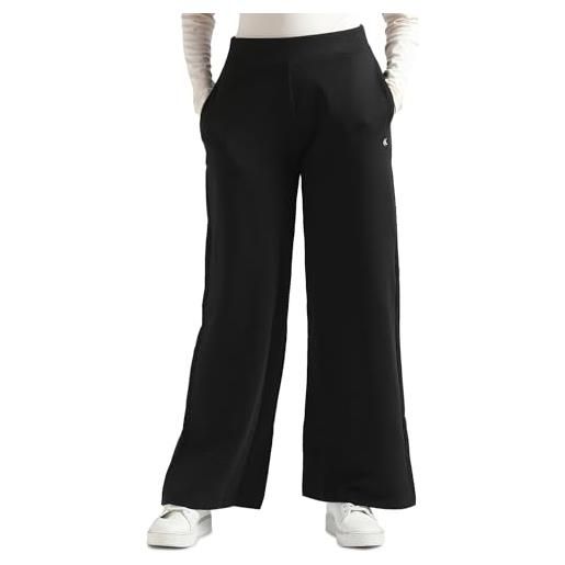 Calvin Klein donna pantaloni da jogging embro bagde knit pant pantaloni felpati, nero (ck black), m