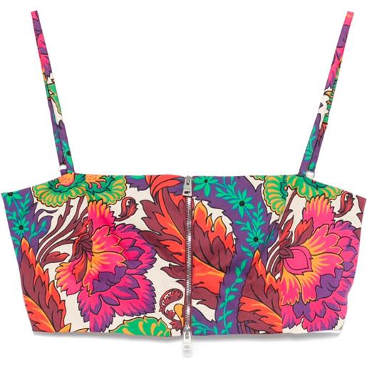ETRO top crop a fiori - rosa