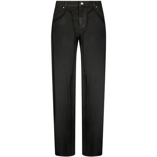 Blumarine jeans con frange - nero