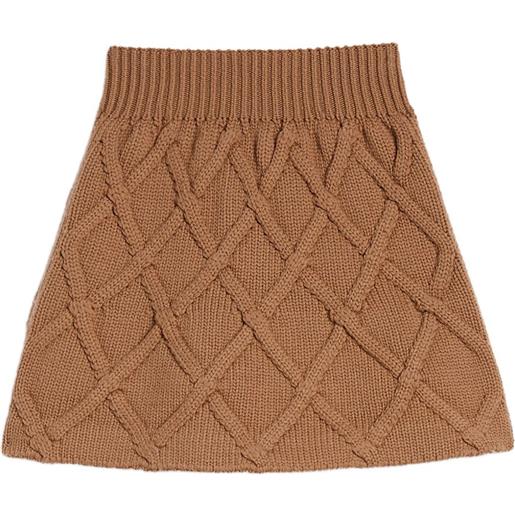 Jil Sander minigonna in lana - marrone