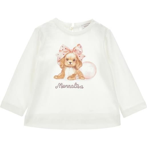 Monnalisa t-shirt con cagnolino e fiocco