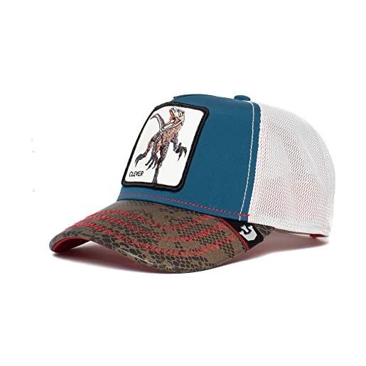 Goorin Bros., the farm, cappello trucker per bambini, motivo: little raptor, colore blu, taglia unica, multicolore, taglia unica