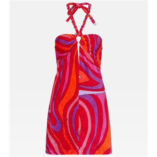 Pucci abito corto marmo in spugna di cotone