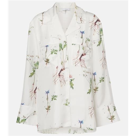 Erdem camicia in seta con stampa floreale