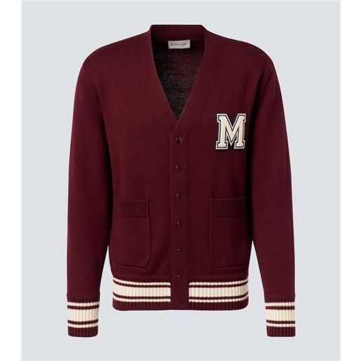 Moncler cardigan in lana con applicazione