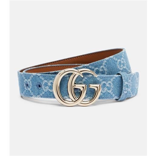 Gucci cintura di jeans in canvas gg marmont