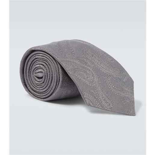 Brunello Cucinelli cravatta in twill di seta con stampa paisley