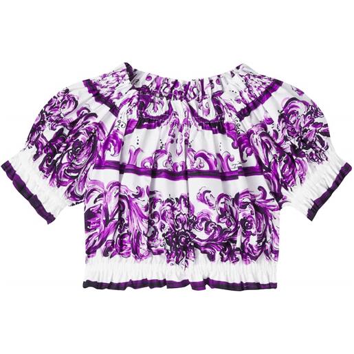 Dolce&Gabbana Kids top majolica in popeline di cotone