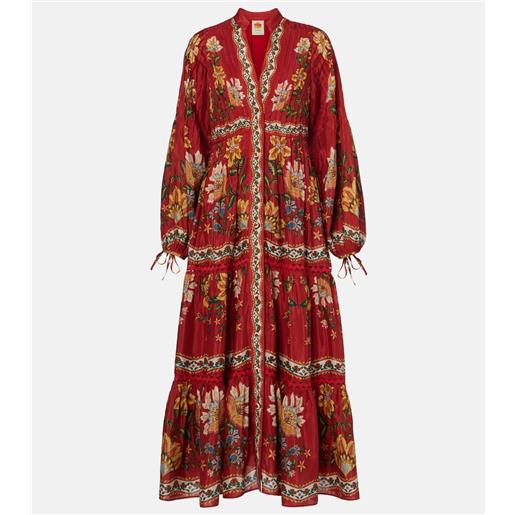 Farm Rio abito midi garden delight in misto cotone