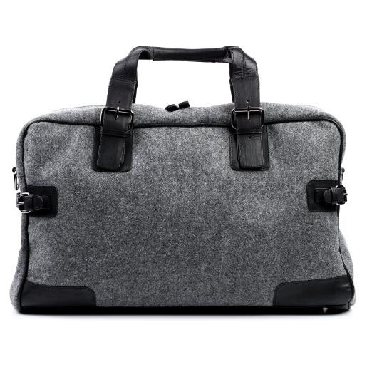 FEYNSINN berlin borsa da viaggio vera pelle roberto grande i borsone per sport uomo donna i borsa da weekend grigio-argento-nero fatta a mano