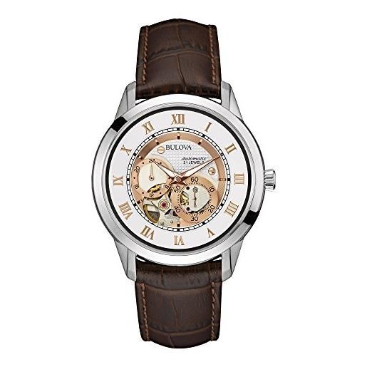 Oozoo Orologio Uomo C9050 – Cassa 48mm, Cinturino In Pelle Marrone, Quadrante Bianco, Movimento Miyota, 2 Bar