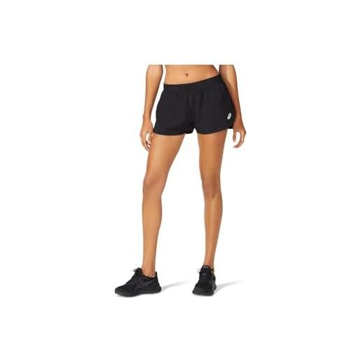 ASICS donna core split short abbigliamento da running pantaloncini performance black - nero l