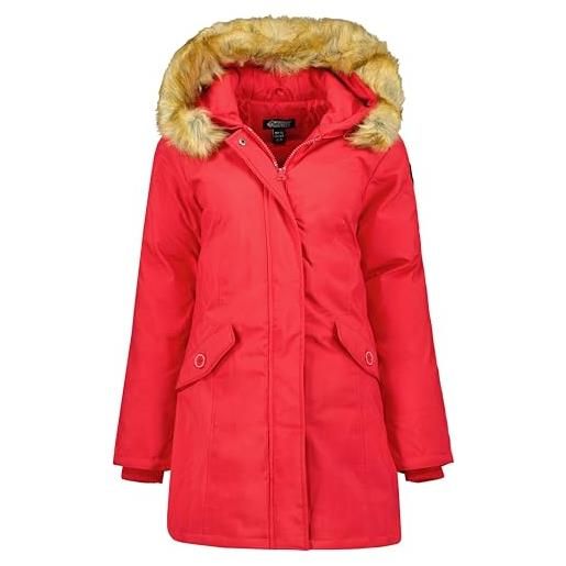 Canadian Peak dinastipeak lady - parka longue epaisse chaude femme automne hiver - manteau fin capuche fausse fourure - blouson coupe vent - doudoune elegante femmes (rouge xl)