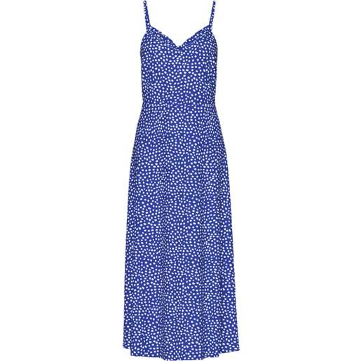 Pieces abito lungo in fantasia a pois blu