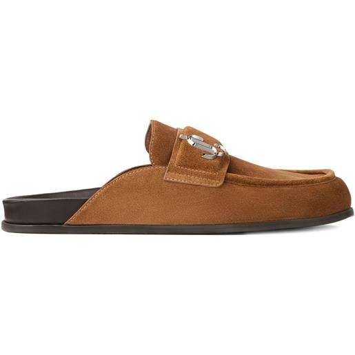 Jimmy Choo slippers milo in pelle scamosciata - marrone