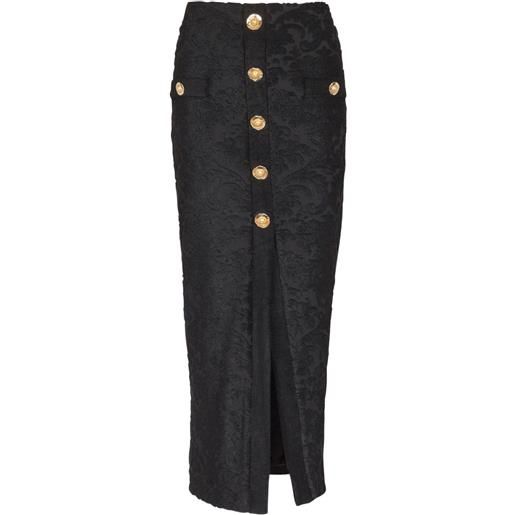 Balmain camicia con motivo jacquard - nero