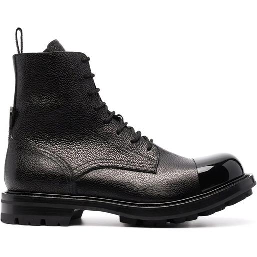 Alexander mcqueen leather lace up boots