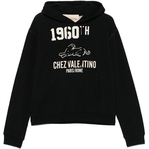 Valentino Garavani felpa con cappuccio e logo - nero