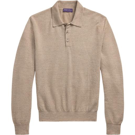 Ralph Lauren Purple Label polo in maglia - toni neutri