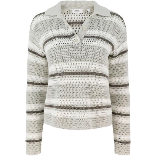 Vince polo in rete a righe - toni neutri