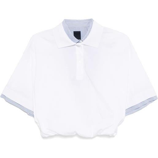 Juun.J dolman-sleeved pique polo top - bianco