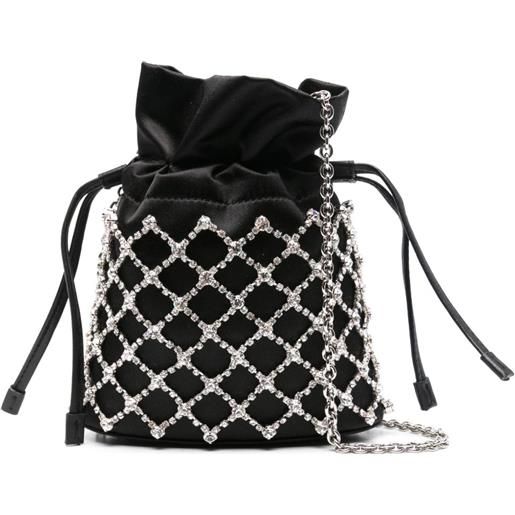 Aquazzura borsa a secchiello crystal lover - nero