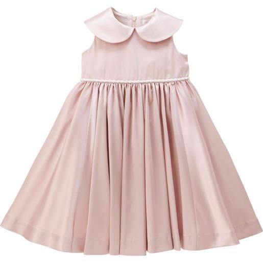 Miki House abito smanicato con colletto peter pan - rosa