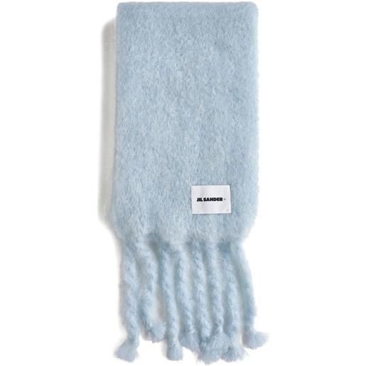 Jil Sander sciarpa in misto mohair - blu
